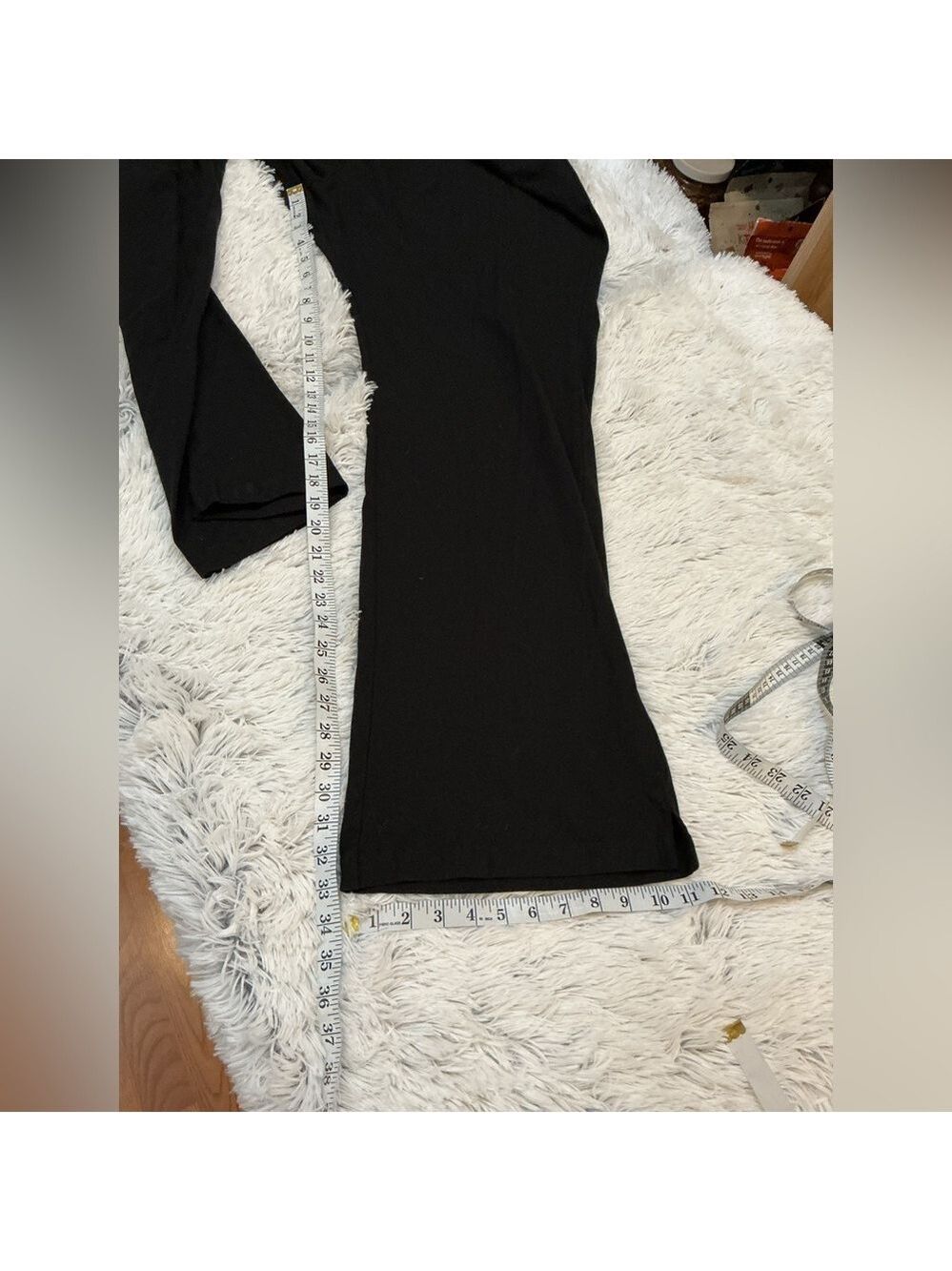 Woman Within Plus Size 3X Tall Black Stretch Cotton Bootcut Leggings Pull-On - Picture 10 of 10